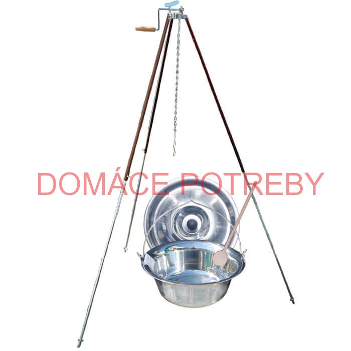 Antikorový kotlík 20 L (1,2 mm) + teleskopická trojnožka s poistnou kladkou + pokrievka