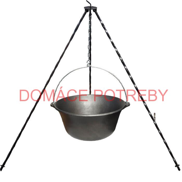 Liatinový kotlík 7,2 L + pokrievka + trojnožka 1,2 m