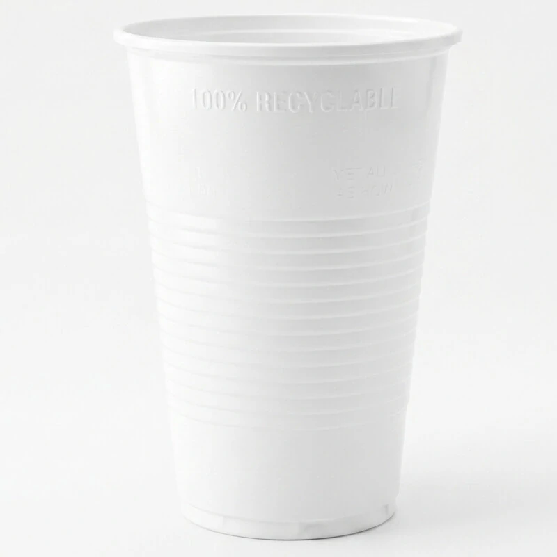Jednorazový plastový biely pohár na studený nápoj 300 ml – 12 ks