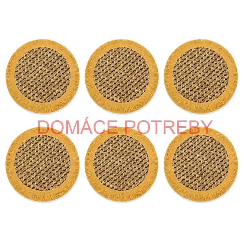 Prírodné podložky pod tanier so strapcami 37 cm, 6 ks