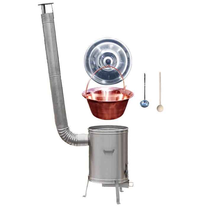 Medený kotlík 20 L + nerezová kotlina 42 cm + LUX