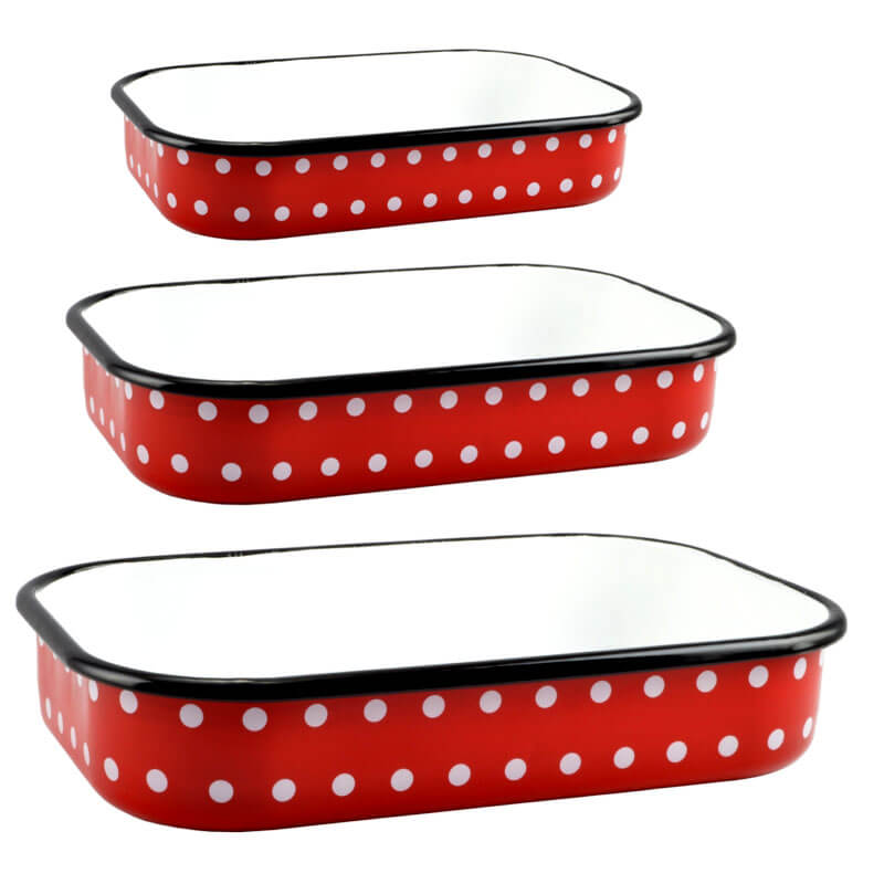 Smaltovane pekáče DECOR 3 ks