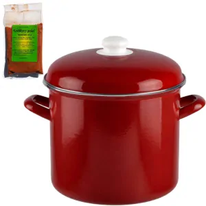 Smaltovaný hrniec s pokrievkou 4 L červený + pikantná zmes korenia 50 g Kotlíkový guláš