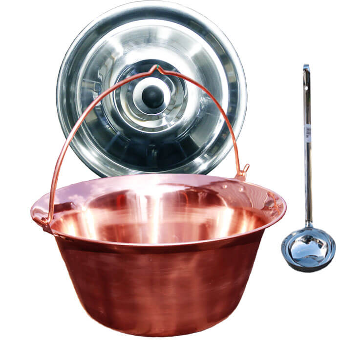 Medený kotlík 14 L (1,2 mm) + antikorová pokrievka