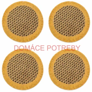 Prírodné podložky pod tanier so strapcami 37 cm, 4 ks