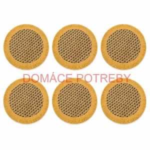 Prírodné podložky pod tanier so strapcami 37 cm, 6 ks