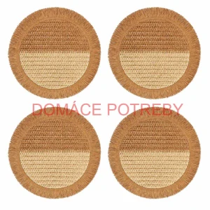 	 Prírodné podložky pod tanier so strapcami 37 cm, 4 ks