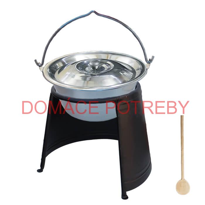 Nerezový kotlík 10 L (0,8 mm) + pokrievka + chránič plameňa