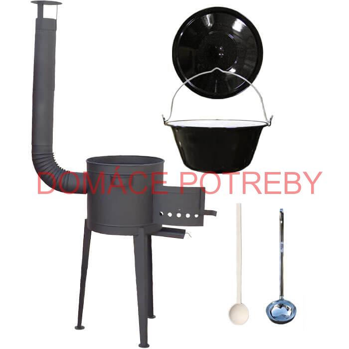 Smaltovaný kotlík 16 L + vysoká kotlina + vareška + naberačka zdarma!