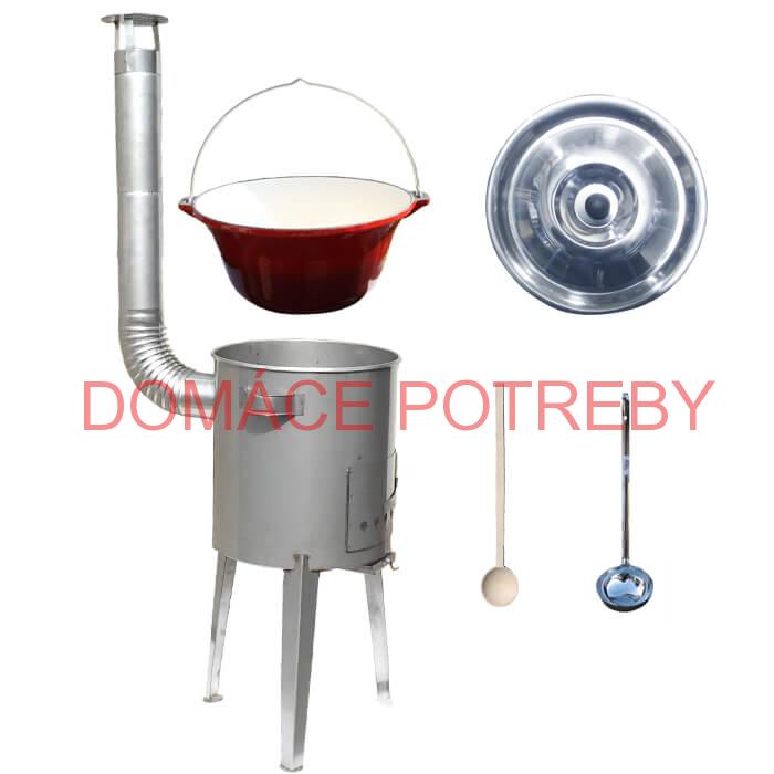 Liatinový kotlík 16 L + nerezová kotlina a naberačka LUXUS