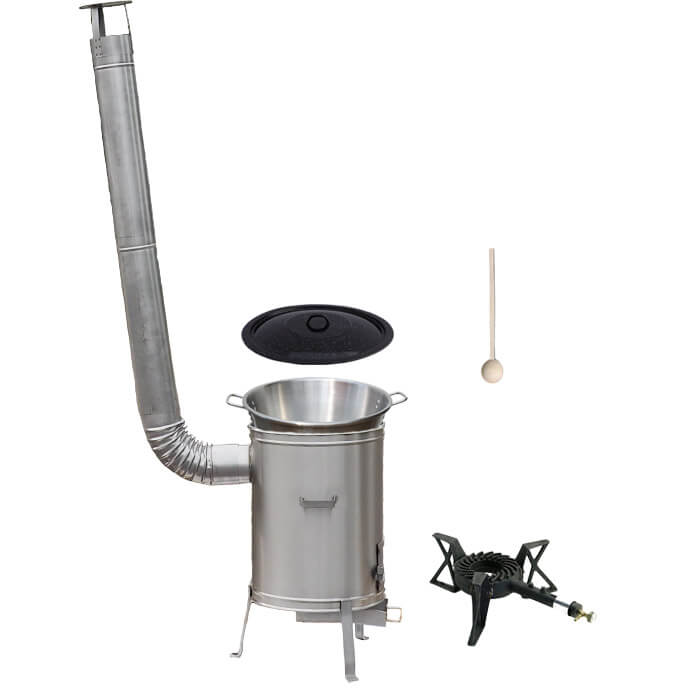 Nerezový kotol 40 L (1,2 mm) + nerezová kotlina 45 cm + vareška LUX