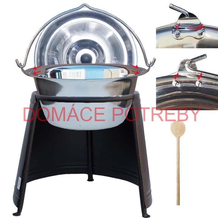 Antikorový kotlík 20 L (0,8 mm) s nitmi + chránič plameňa