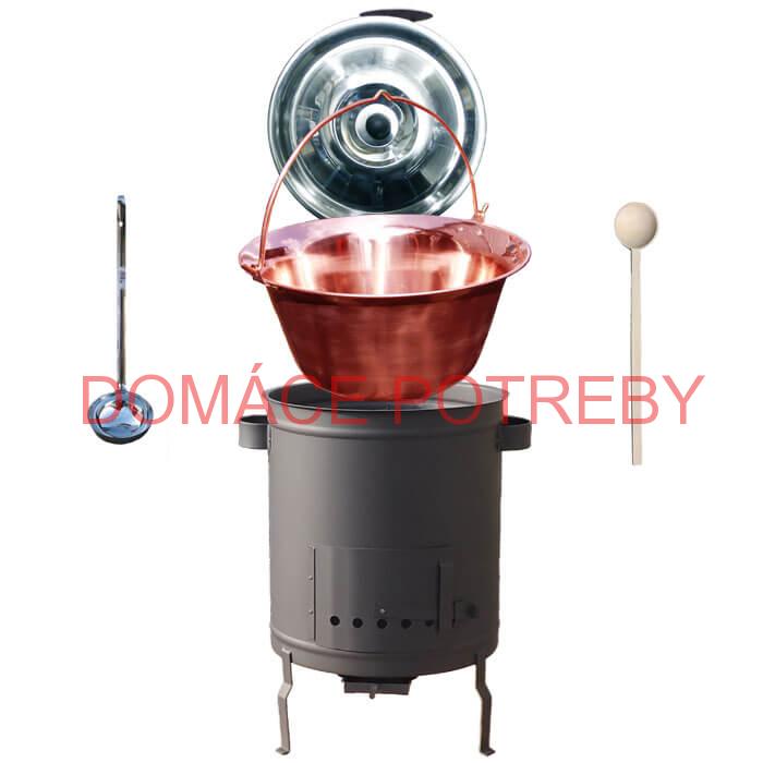 Medený kotlík 30 L (1,2 mm) + hrubostenná (1,5 mm) a žiaruvzdorná kotlina 45 PLUS 600