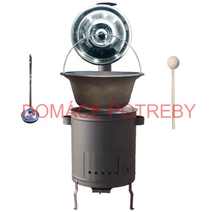 Liatinový kotlík 22 L + hrubostenná (1,5 mm) a žiaruvzdorná kotlina 45 PLUS 600