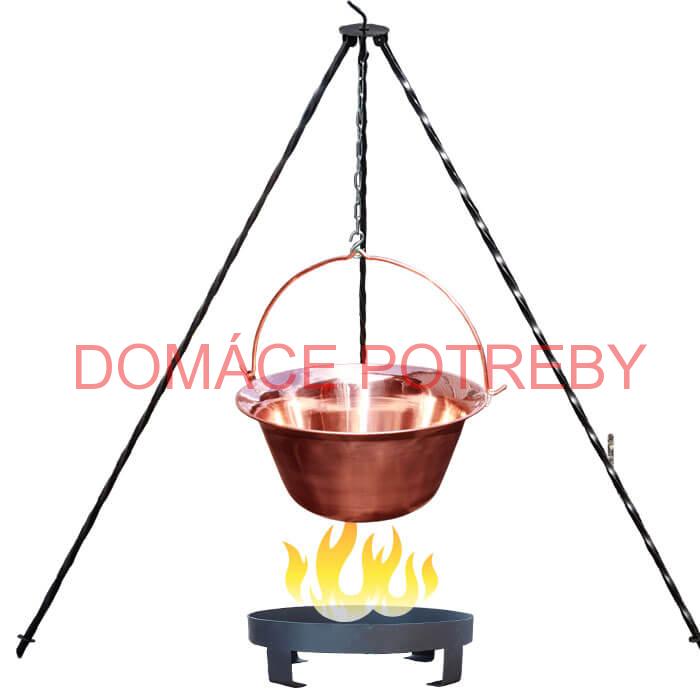 Medený kotlík 10 L (1,2 mm) + trojnožka 1,2 m + ohnisko 36 cm