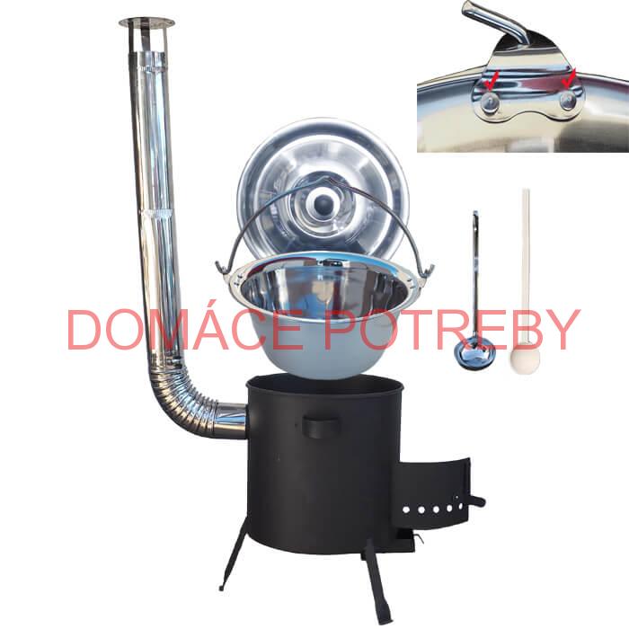 Antikorový kotlík 20 L (0,8 mm) zosilnený s nitmi + žiaruvzdorná kotlina (1 mm) 42 PLUS 600