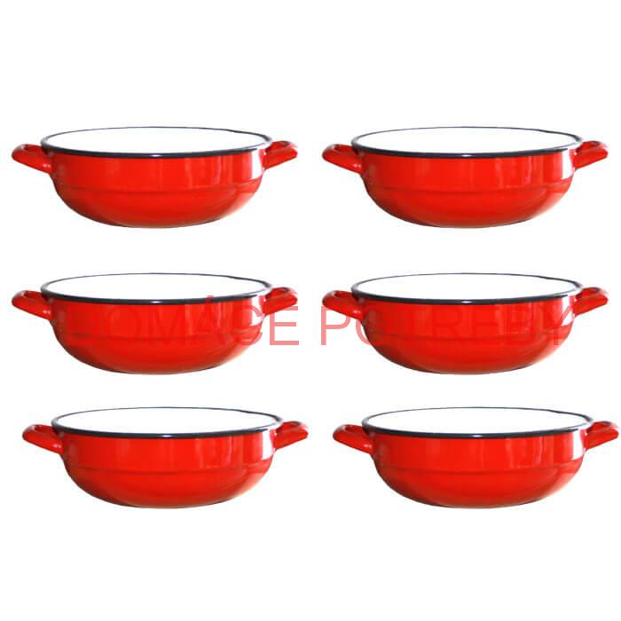 Súprava smaltovaných selských misiek 14 cm 6 ks