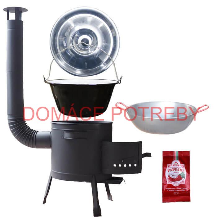 Smaltovaný kotlík 22 L + Panvica PAELLA (WOK) 45 cm + sladká paprika 50 g + nízka kotlina 42 PLUS 600