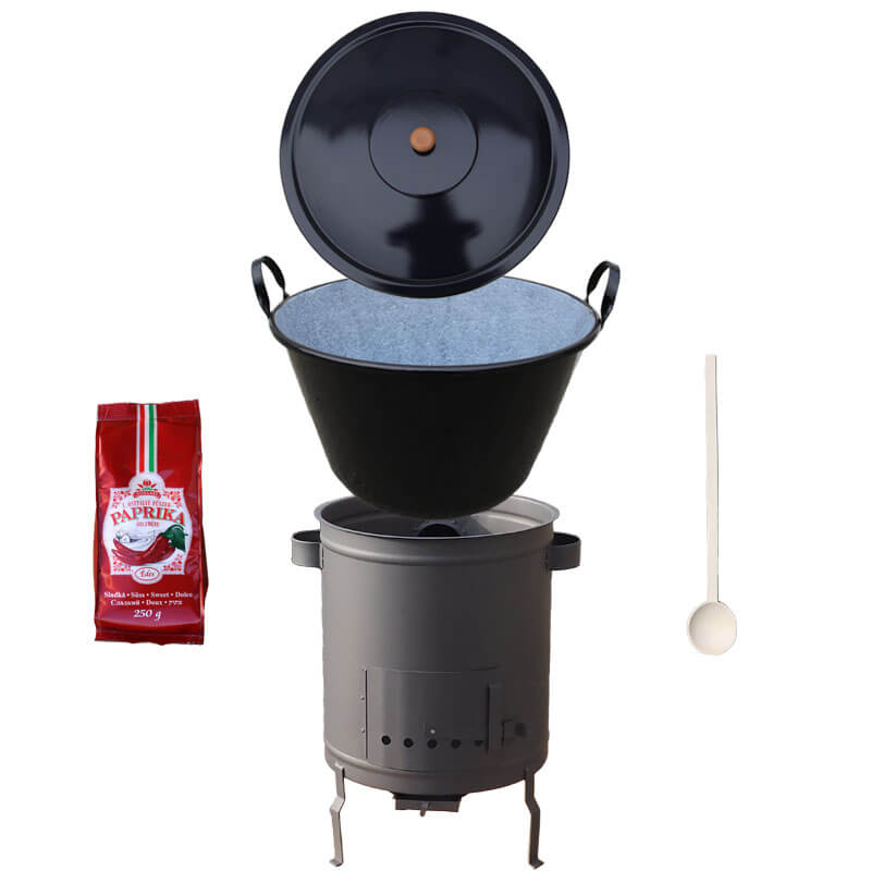 Smaltovaný kotol 60 L + hrubostenná kotlina 53 cm (1,5 mm) STRONG PLUS 600 + sladká paprika 250 g
