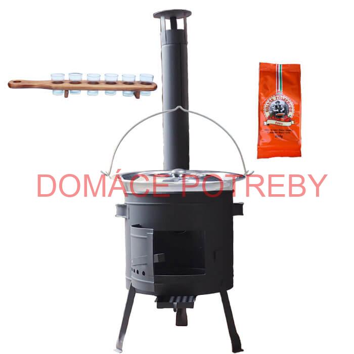 Nerezový kotlík 22 L (0,8 mm) + korenie + štamperlíky + nízka žiaruvzdorná kotlina (0,8 mm) 42 PLUS 600