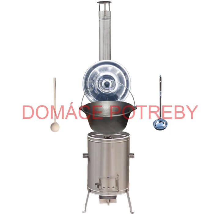 Liatinový kotlík bez povrchovej úpravy 10,8 L + Nerezová kotlina 33 LUX