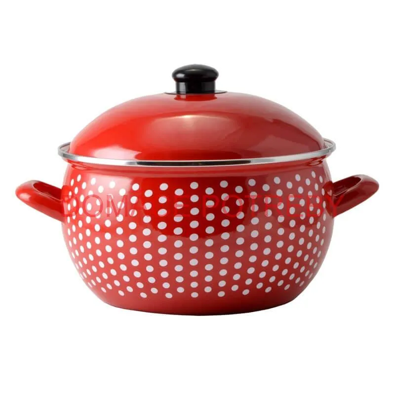 Smaltovaný hrniec 6 l červený 24 cm (bodkovaný)