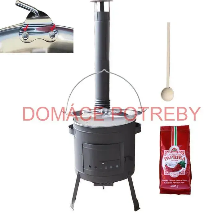 Nerezový kotlík 20 L (1,2 mm) INOX + hrubostenná (1,5 mm) žiaruvzdorná kotlina BALKY STRONG 42 PLUS 600