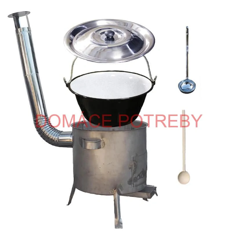 Smaltovaný kotlík 25 L (1,2 mm) + nerezová kotlina 45 cm (1,5 mm) STRONG CLASSIC