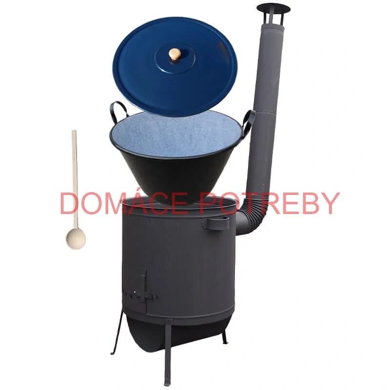 Smaltovaný kotol 60 L na zabíjačku + žiaruvzdorná kotlina 53 PLUS 600 4 MM + vareška