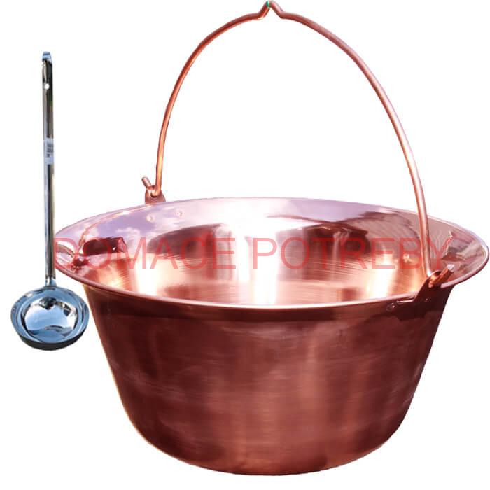 Medený kotlík 30 L + antikórová naberačka