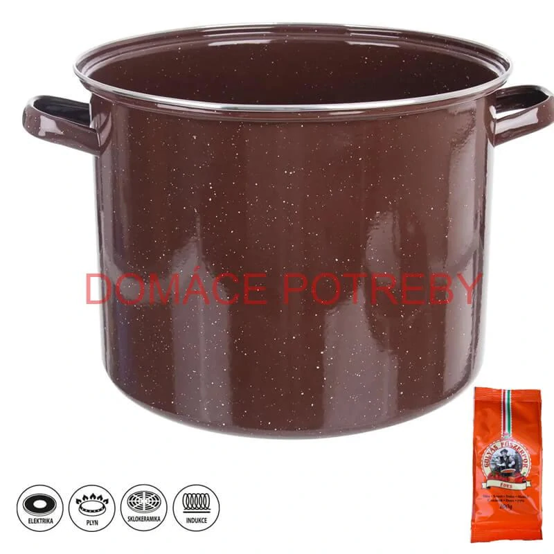 Hrniec hrubostenný smaltovaný bez pokrievky 20 l FALCO + paprikové korenie na guláš - sladké 100 g