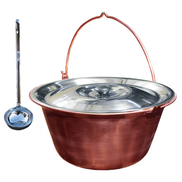Medený kotlík 30 L + nerezová pokrievka