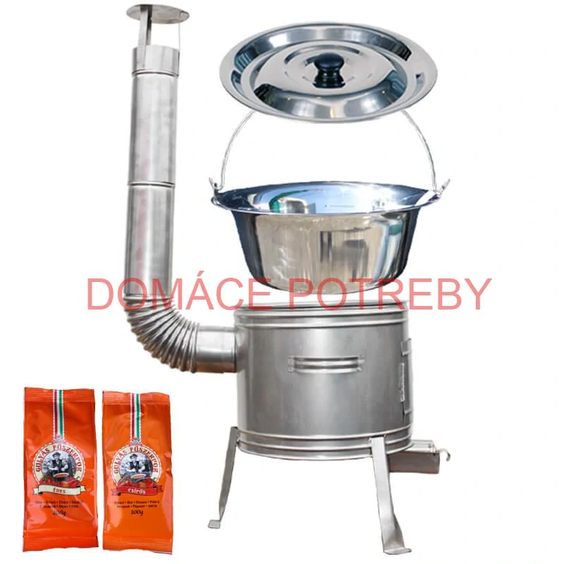 Nerezový kotlík 20 L (1,2 mm) INOX + Nerezová kotlina 42 INOX + paprikové korenie na guláš - MIX 100 g