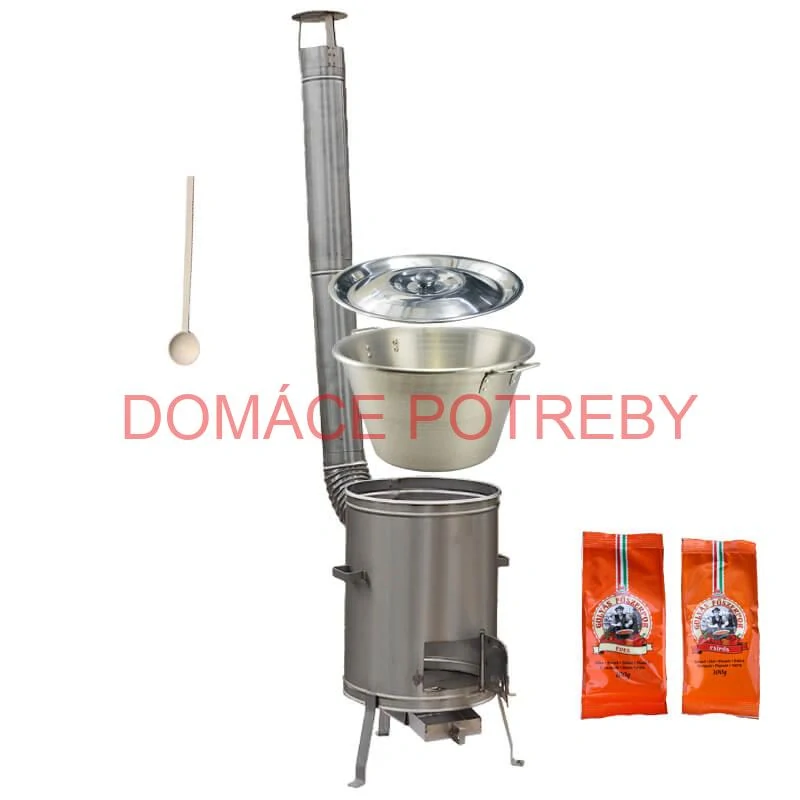 Nerezový kotol 40 L + nerezová kotlina 45 cm LUX + paprikové korenie na guláš