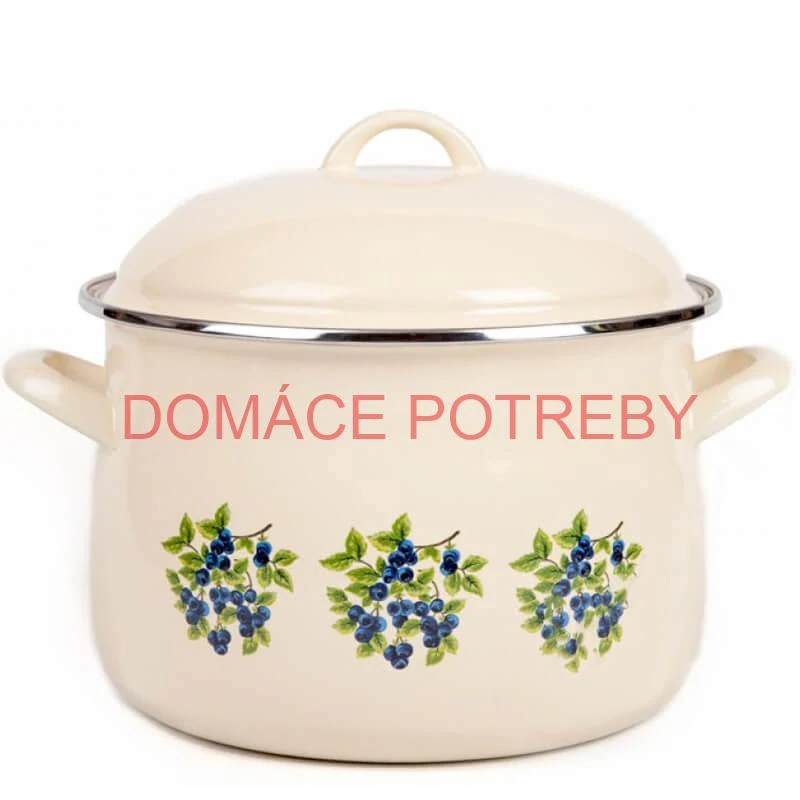 Smaltovaný hrniec s kvetinovým vzorom – Trnky 2 l + pokrievka