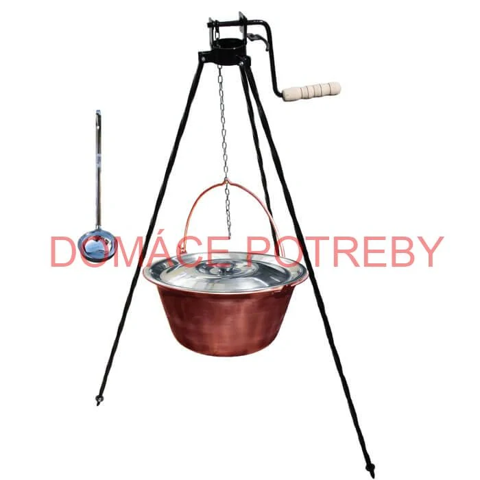 Medený kotlík 20 L (1,2 mm) + pokrievka + stojan s kladkou VAR