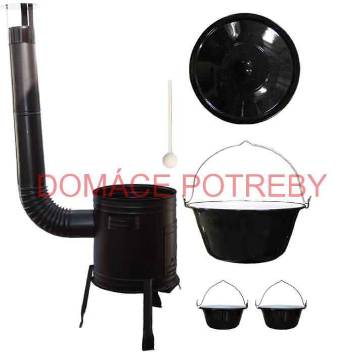 Smaltovaný kotlík 13 L (1,2 mm) + kovová kotlina 36 CLASSIC (KOV) + 2 smaltované servírovacie kotlíky 0,8 L