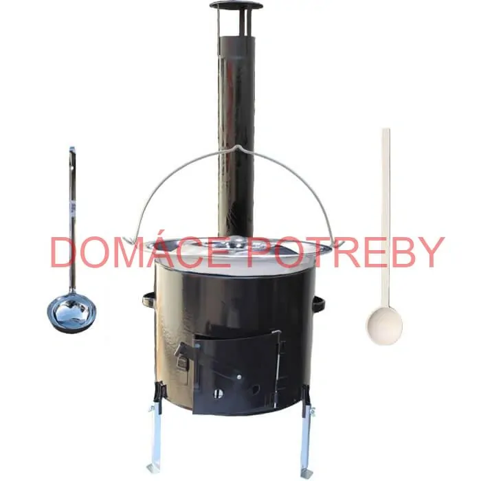 Antikorový kotlík 22 L (0,8 mm) + smaltovaná kotlina 42 cm + vareška a naberačka Easy party