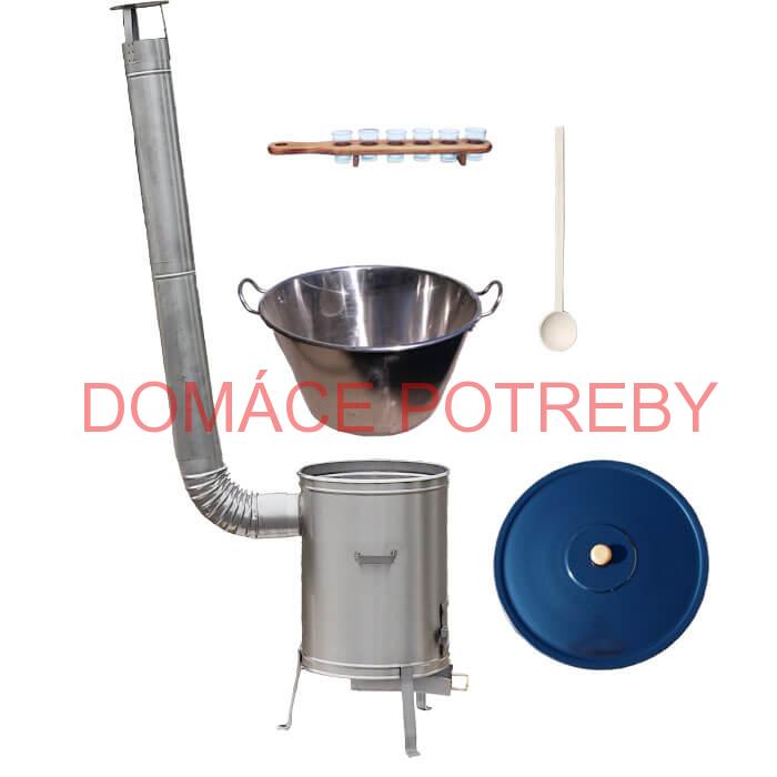 Zabíjačkový nerezový kotol 70 L + nerezová kotlina 56 cm + štamperlíky