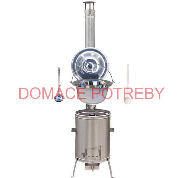 Antikorový kotlík 22 L (0,8 mm) + nerezová kotlina 42 cm + vareška a naberačka LUX