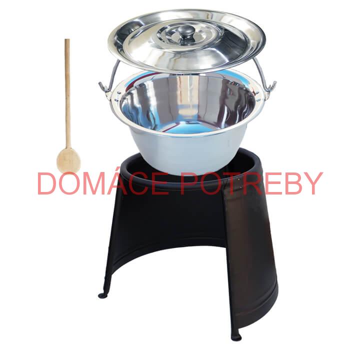Nerezový kotlík 10 L (0,8 mm) + pokrievka + chránič plameňa