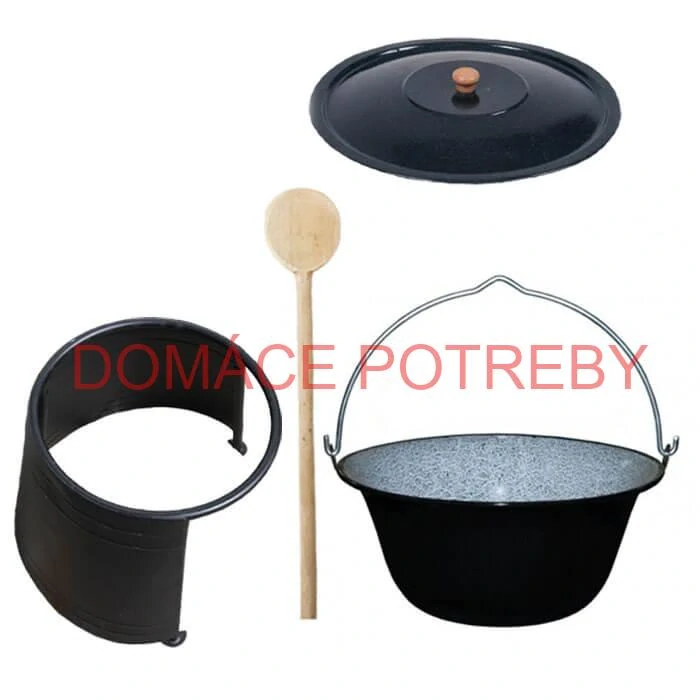 Smaltovaný kotlík 10 L (1,2 mm) + pokrievka + chránič plameňa