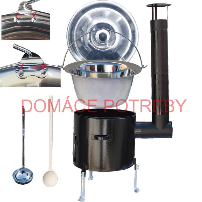 Smaltovaný kotlíkový set 42 cm + zosilnený nerezový kotlík 20 L