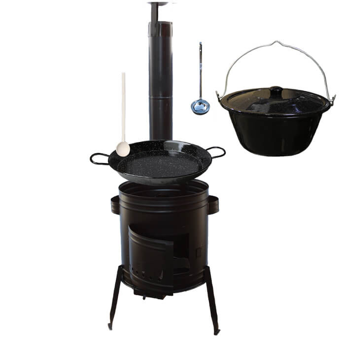 Paella smaltovaná panvica 46 cm so smaltovaným kotlíkom 20 L (1,2 mm) a kotlinou