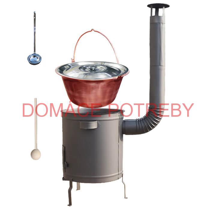 Medený kotlík 30 L (1,2 mm) + hrubostenná (1,5 mm) a žiaruvzdorná kotlina 45 PLUS 600