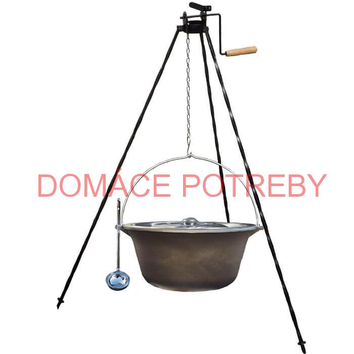 Liatinový kotlík 10,8 L + stojan s kladkou VAR