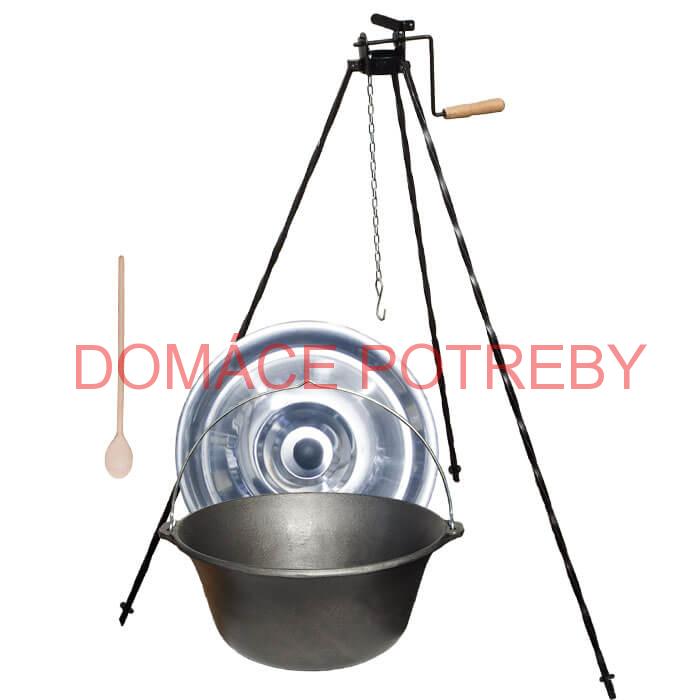 Liatinový kotlík 16 L + stojan s kladkou VAR