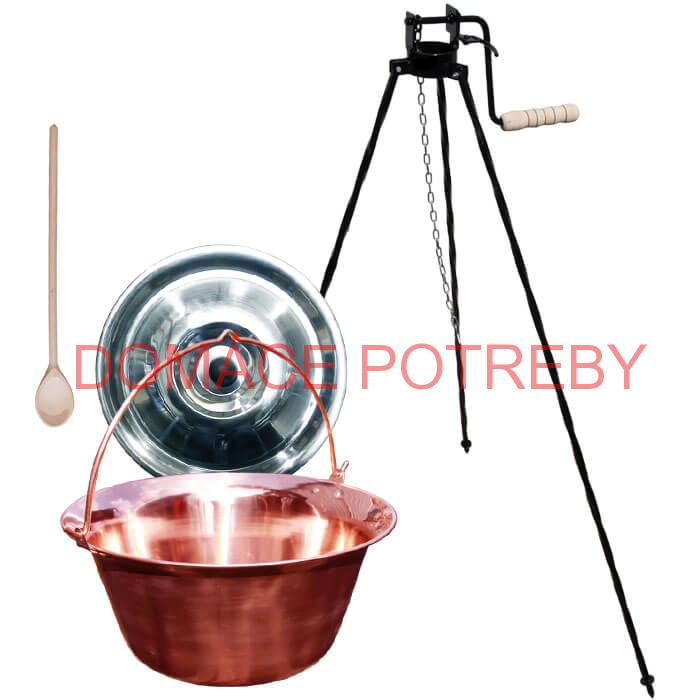 Medený kotlík 30 L (1,2 mm) + stojan s kladkou VAR