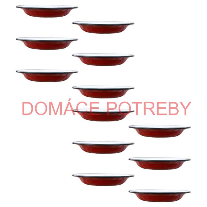 Súprava smaltovaných plytkých tanierov 22 cm 12 ks