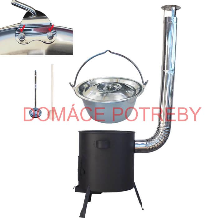 Antikorový kotlík 20 L (0,8 mm) zosilnený s nitmi + žiaruvzdorná kotlina (1 mm) 42 PLUS 600